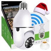 Kamera żarówka WiFi ukryta obrotowa z czujnikiem ruchu elektroniczna