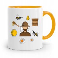 Kubek Zółty Dla Pszczelarza Kocham Pszczoły Z Nadrukiem Ze Zdjęciem