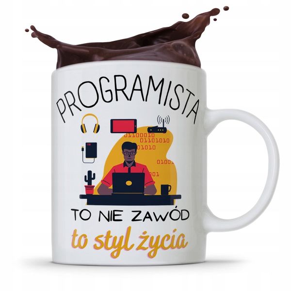 Kubek Informatyka Programisty To Styl Życia Z Nadrukiem Ze Zdjęciem zdjęcie 1