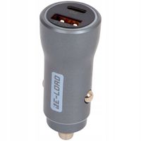SZYBKA Ładowarka samochodowa z 2 portami USB-A USB-C Re-load 38 WATT SZARA