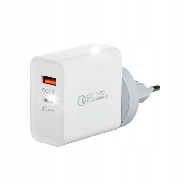 SZYBKA ŁADOWARKA TYP C Quick Charge 3.0 + USB A zdjęcie 1