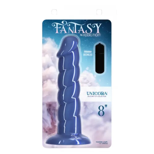 addiction fantasy unicorn blue 20 cm silikonowy model z przyssawką na Arena.pl