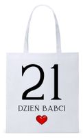 Dla Babci Babuni Prezent Torba Eco Biała Shopper Z Nadrukiem Ze Zdjęciem