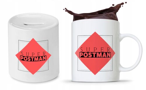 Dla Listonosza Zestaw Kubek + Skarbonka Prezent Z Nadrukiem Ze Zdjęciem na Arena.pl