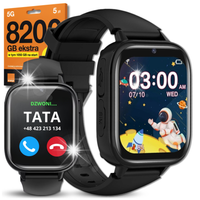 SMARTWATCH DLA DZIECI ZEGAREK DZWONIENIE PL MENU APARAT TELEFON + KARTA SIM