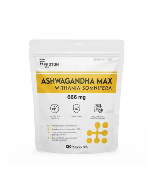 Proton Labs Ashwagandha MAX 666 mg 120 kaps. zdjęcie 1