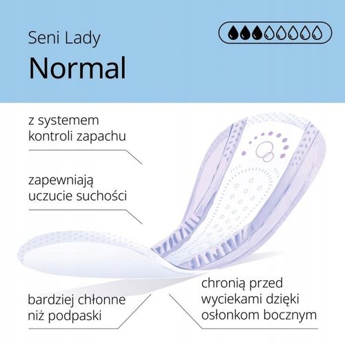 SENI LADY NORMAL wkładki urologiczne dla kobiet 30szt. chłonność 3/7 na Arena.pl