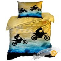 Pościel 3D bawełna satyna 140x200cm MOTOR CROSSOWY