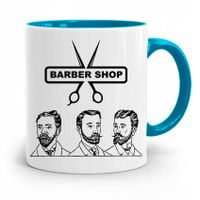 Kubek Błękitny Prezent Dla Fryzjera Barber Shop Z Nadrukiem Ze Zdjęciem