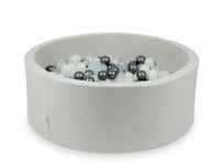 Suchy basen jasnoszary 110x40 z piłeczkami 500 sztuk (przezroczyste, metaliczny grafit, opalizujące)