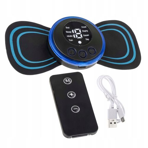 MASAŻER ELEKTROSTYMULATOR SZYI KARKU MIĘŚNI BRZUCHA EMS 8 TRYBÓW USB PILOT na Arena.pl