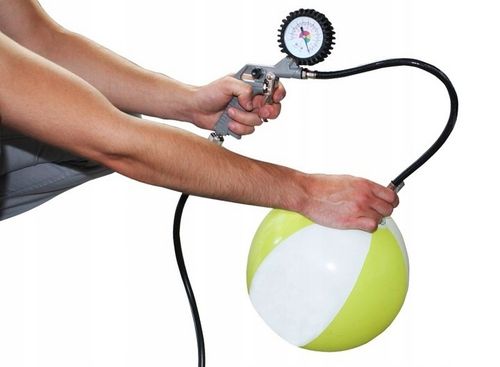 Przenośny KOMPRESOR BEZOLEJOWY 8 bar PISTOLET Z MANOMETREM ZESTAW na Arena.pl