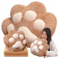 Maskotka Pluszak Kocia Łapa Poduszka Z Kocem KIESZENIE NA DŁONIE CIEPŁA 3W1