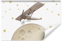 Fototapeta Dziecięca SAMOLOT Księżyc Gwiazdy Vintage 450cm x 300cm