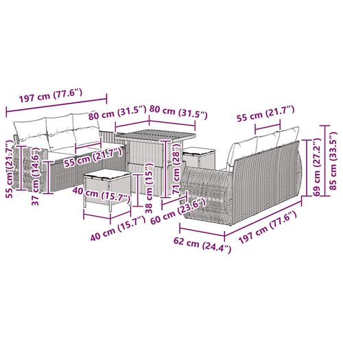 Zestaw Sof na Ogród 9 pcs Beżowy polirattan na Arena.pl