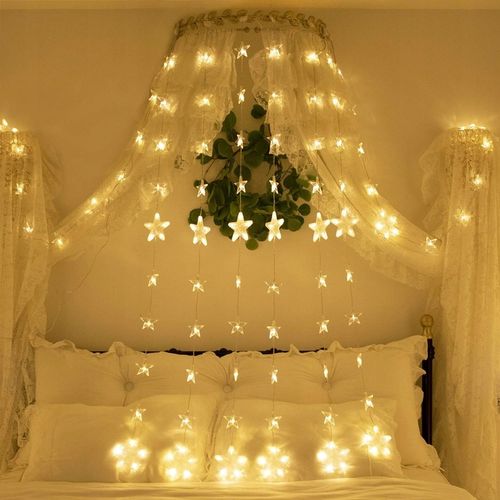 Kurtyny gwiazdowe 144 Łańcuchy świetlne LED na okno z zdalnym timerem na Arena.pl