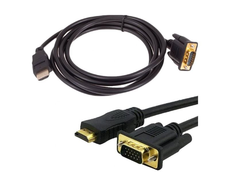 Kabel vga - hdmi 2m gold full hd d-sub przewód zdjęcie 1