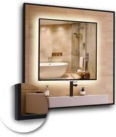 LUSTRO LED 110x110 W CZARNEJ RAMIE ALUMINIOWEJ MAT LOFTOWE WODOODPORNE LEDY