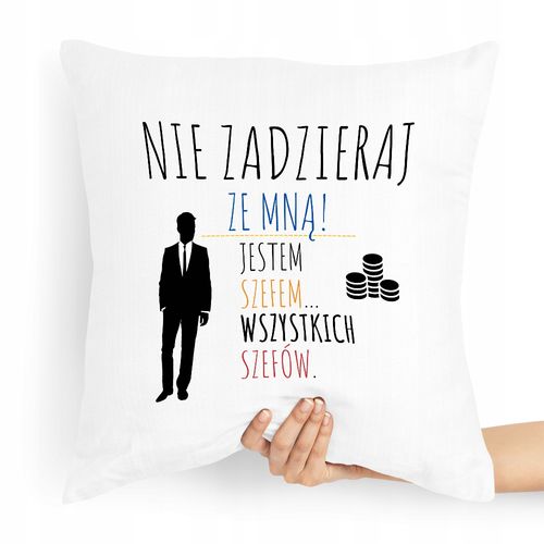 Poduszka Prezent Dla Szefa Szef Wszystkich Szefów Z Nadrukiem Ze Zdjęciem na Arena.pl