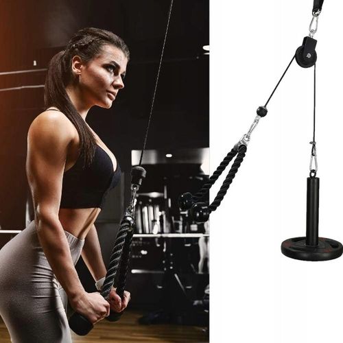 WYCIĄG GÓRNY DOLNY ZESTAW DO ĆWICZEŃ 100KG LINKA ABS BICEPSA TRICEPSA DOMU na Arena.pl