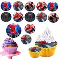 OPŁATEK na BABECZKI MUFFINKI zestaw na urodziny 12szt. - SPIDERMAN MARVEL