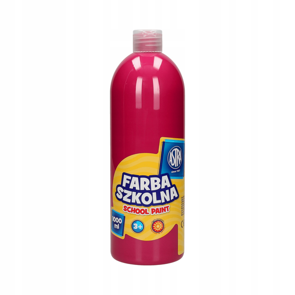 Farba szkolna 1000 ml, różowa zdjęcie 1