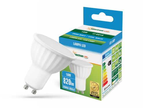 Żarówka LED GU10 10W 230V zimna CW WOJ13257 SPECTRUM na Arena.pl