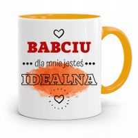 Kubek Żółty Dzień Babci Babciu Jesteś Idealna Z Nadrukiem Ze Zdjęciem