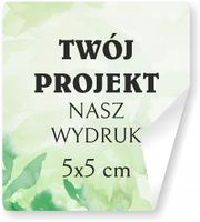 Naklejki ETYKIETY REKLAMOWE twoje LOGO dowolny nadruk 5 x 5 cm 160 szt.