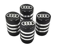 AUDI nakrętki na wentyle ALUMINIOWE kapturki AUDI wentylki 4szt. CZARNE
