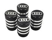 AUDI nakrętki na wentyle ALUMINIOWE kapturki AUDI wentylki 4szt. CZARNE