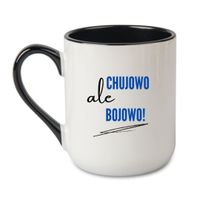 KUBEK "CHUJOWO ALE BOJOWO" Wzór - Elegant Coffee Czarny 330 ml
