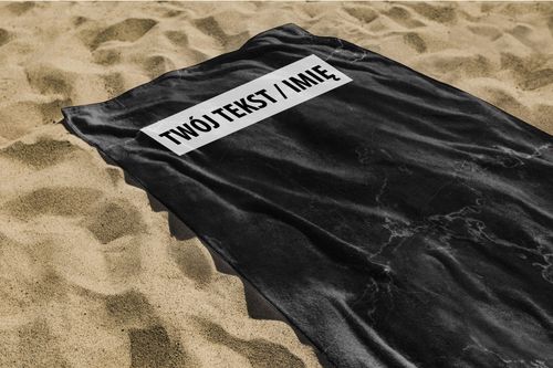 RĘCZNIK Marmur czarny z twoim dowolnym tekstem 150x75cm 045I na Arena.pl