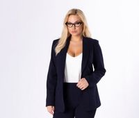 TALIOWANY ŻAKIET BEZ ZAPIĘCIA NA PODSZEWCE 46 GRANAT