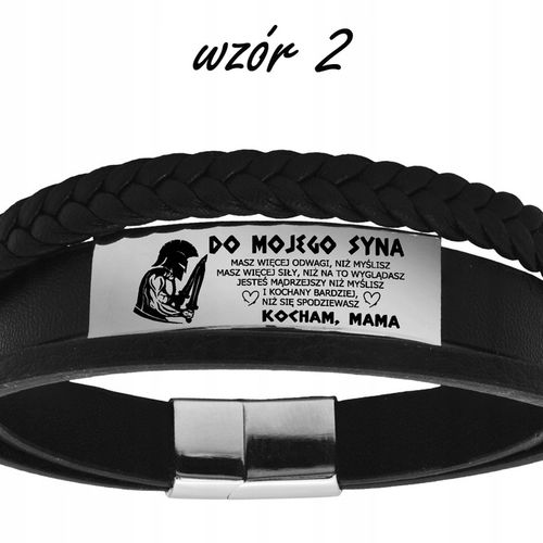 Bransoletka dla Syna z grawerem Prezent na Dzień Dziecka pleciona BLINGART na Arena.pl