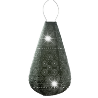 Solarny lampion Drop 28 cm zielony szałwia LED ozdoba ogrodowa taras dwór