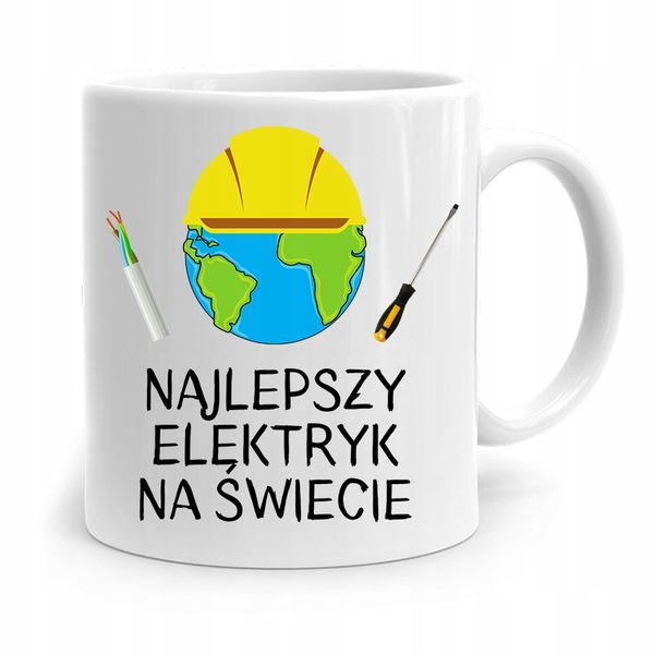 Kubek Prezent Dla Elektryka Najlepszy Elektryk Z Nadrukiem Ze Zdjęciem zdjęcie 1