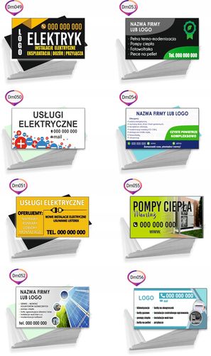 Wizytówki reklamowe firmowe 100 szt różne wzory USŁUGI ELEKTRYCZNE na Arena.pl