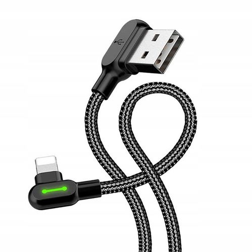 Kabel USB do Lightning kątowy Mcdodo CA-4674 LED, 0.5m (czarny) na Arena.pl