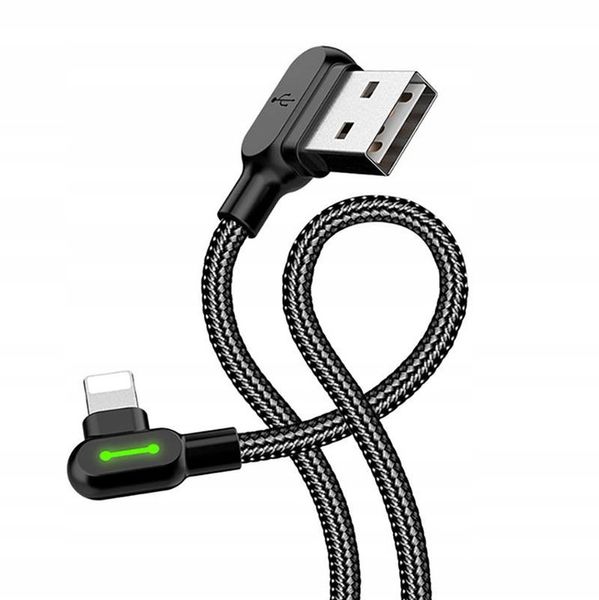 Kabel USB do Lightning kątowy Mcdodo CA-4674 LED, 0.5m (czarny) zdjęcie 2