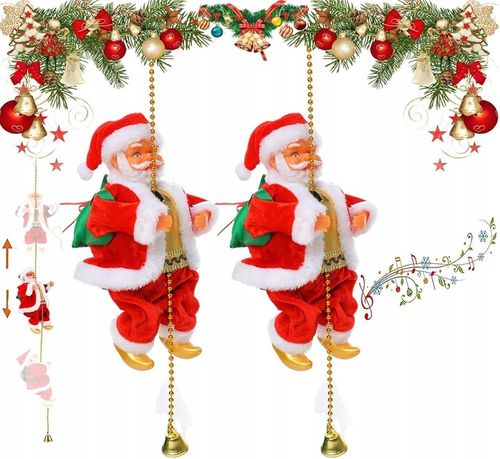 MIKOŁAJ PNĄCY SIĘ NA LINIE 100cm WSPINAJĄCY SIĘ MIKOŁAJ MELODIE ŚWIATEŁKA na Arena.pl