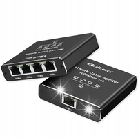 Qoltec Mini Switch 1x4 RJ45 1000Mb/s USB-C Aluminiowy Splitter