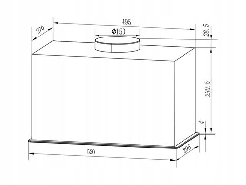 Okap kuchenny podszafkowy do zabudowy 52cm czarny LED premium Berdsen na Arena.pl