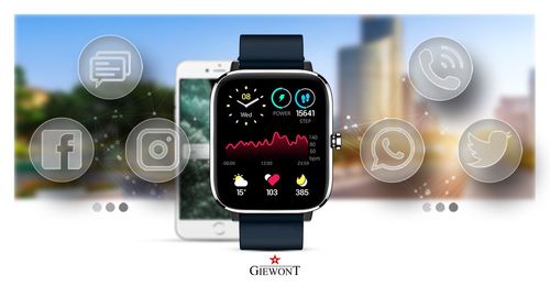 smartwatch giewont dynamic smartcall gw230-4 - silver/deep ocean na Arena.pl