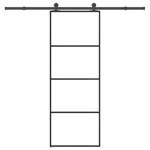 Drzwi przesuwne z osprzętem, szkło ESG i aluminium, 76x205 cm na Arena.pl