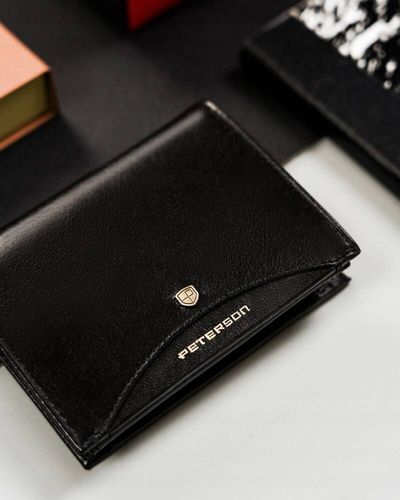 pionowy, średni portfel męski bez zapięcia zewnętrznego - peterson na Arena.pl