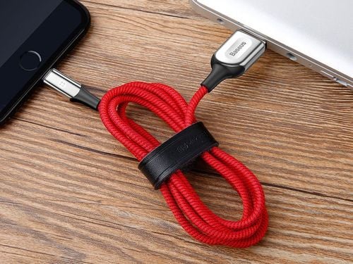 Baseus Kabel X-shaped USB Lightning 2.4A LED 1m czerwony na Arena.pl
