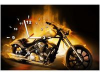 60CM 40CM ZEGAR OBRAZ MOTOCYKL OGNIU DRUK PŁÓTNO RAMA