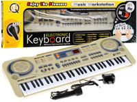 Beżowy Keyboard Dla Dzieci 5+ Mikrofon + Nagrywanie + Usb Mp3 - Model