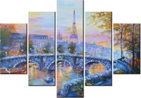 105CM 150CM OBRAZ 5 ELEM ALEJKA PARYŻU DRUK